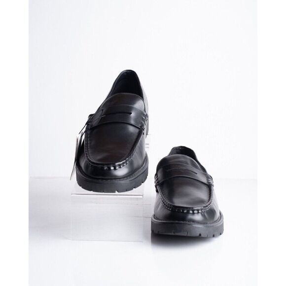 Zara Mens Ortholite Faux Leather Penny Loafers Black US 12 EU 45 2612/320 NWT main image 6